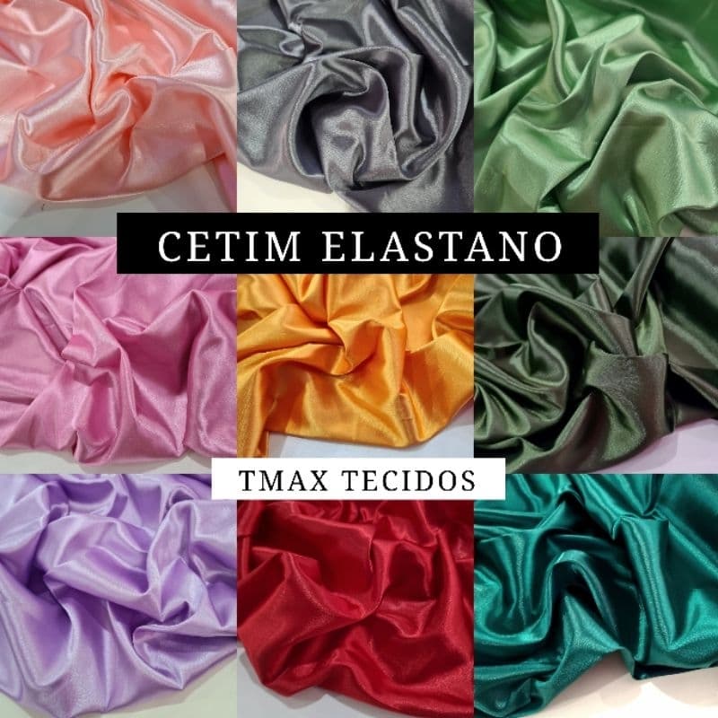 TECIDO CETIM COM ELASTANO (PIJAMAS, ROBES, TOUCAS, ARTESANATO) - 1,50M DE LARGURA