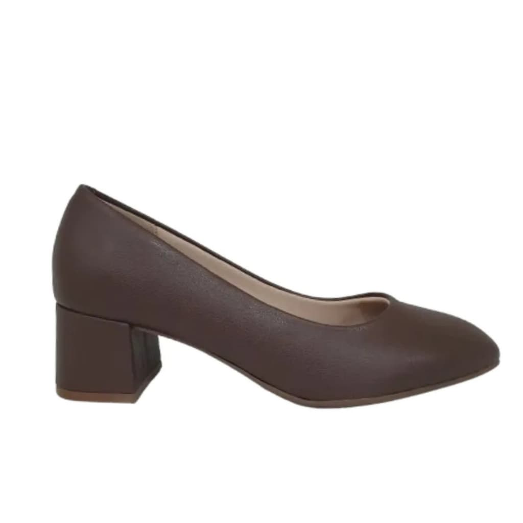 Sapato Scarpin Marrom Chocolate Beira Rio Confortável Lançamento Salto 4 cm