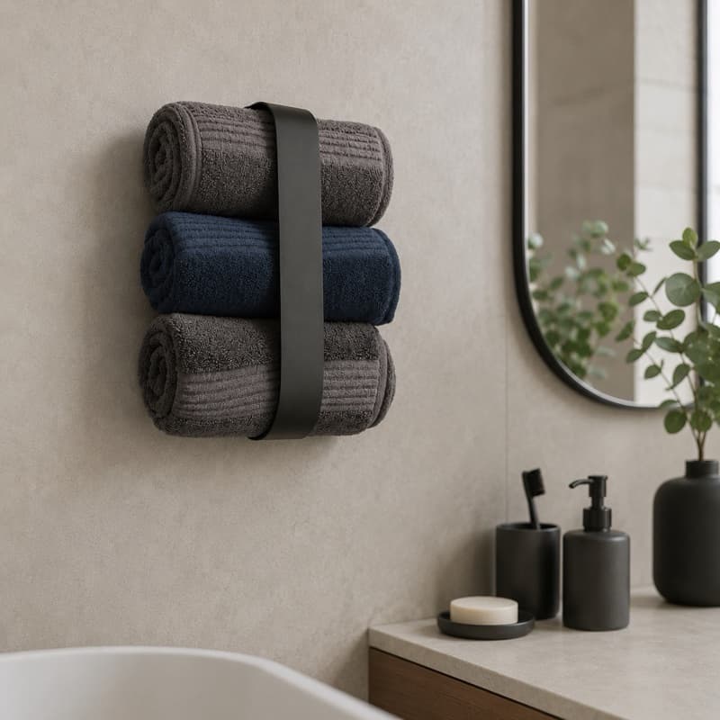 Suporte Porta Toalha e Porta Pano de Prato Adesivo Sem Furo Organizador Multiuso para Cozinha e Banheiro