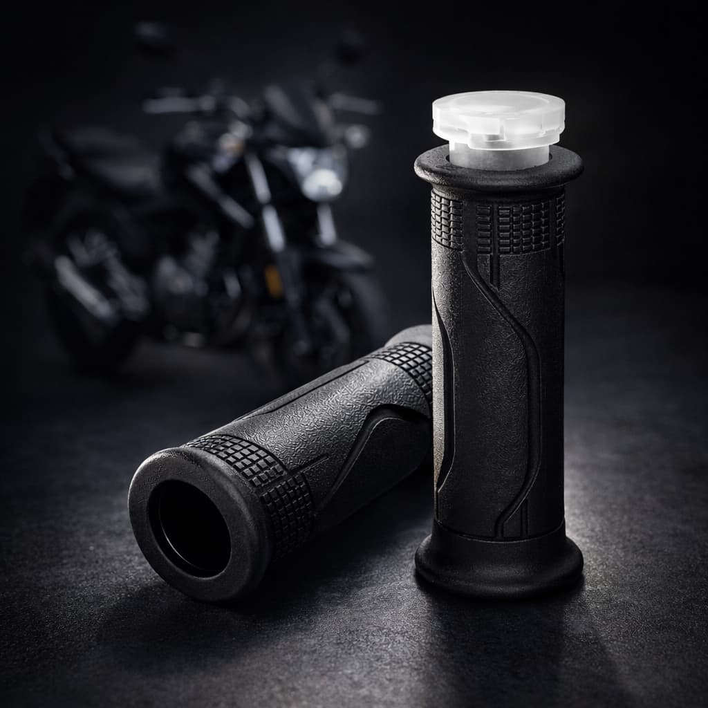 Par Manoplas Vazada Com Roldana Para Moto CG Titan Fan Cargo 125 150 160 Borracha Antiderrapante