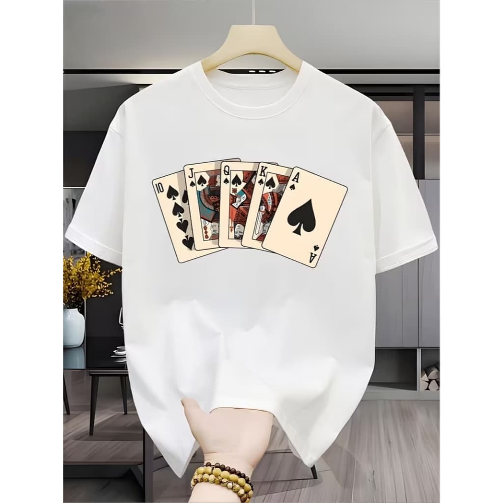 Camiseta Cartas de Baralho  Straight Flush Unissex Algodão Premium Vários Modelo