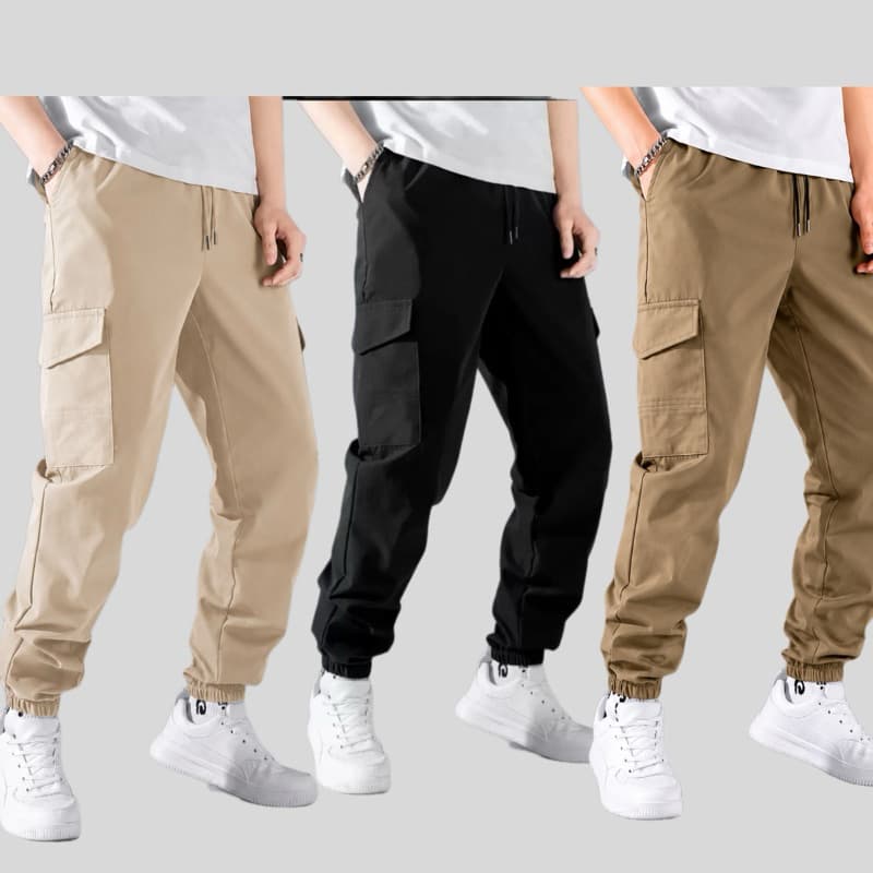 CALÇA CARGO JOGGER MASCULINA COM PUNHO E CORDÃO ,ESTILOSA E CONFORTAVEL MODA CASUAL ELEGANTE P AO GG