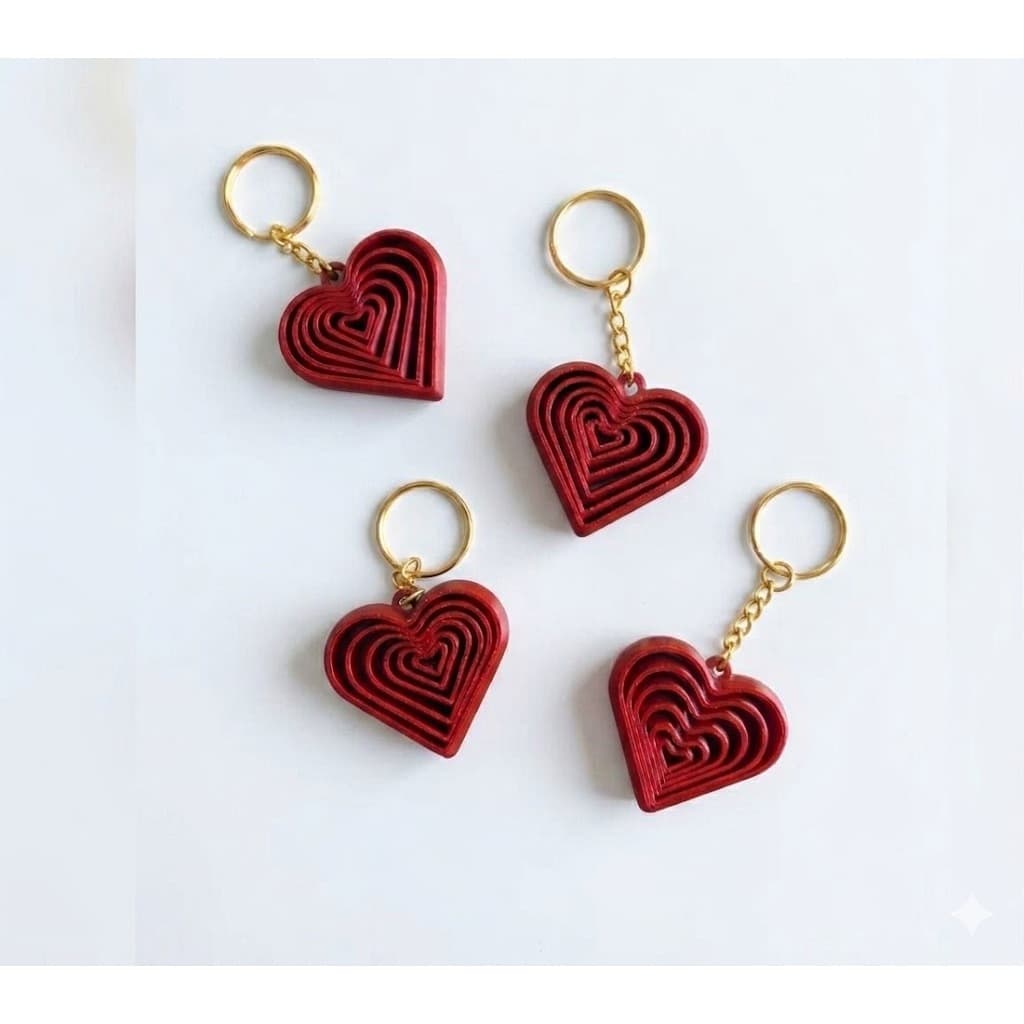 Kit Chaveiro Coração Vermelho Antiestresse 5cm com Argola Dourada | Lembrancinha, Presente e Brinde