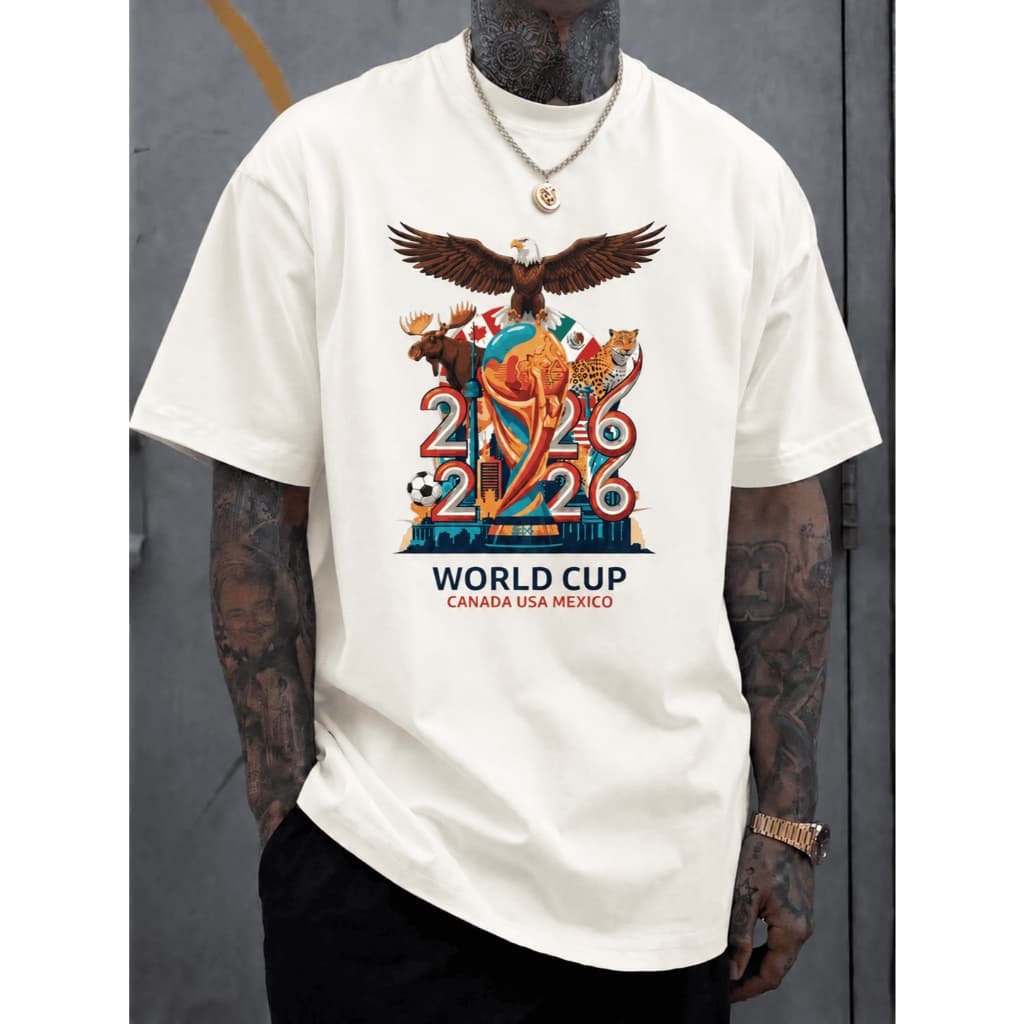 Camiseta Personalizada Algodão Premium Unissex Copa Mascotes 2026 P ao GG Envio Imediato