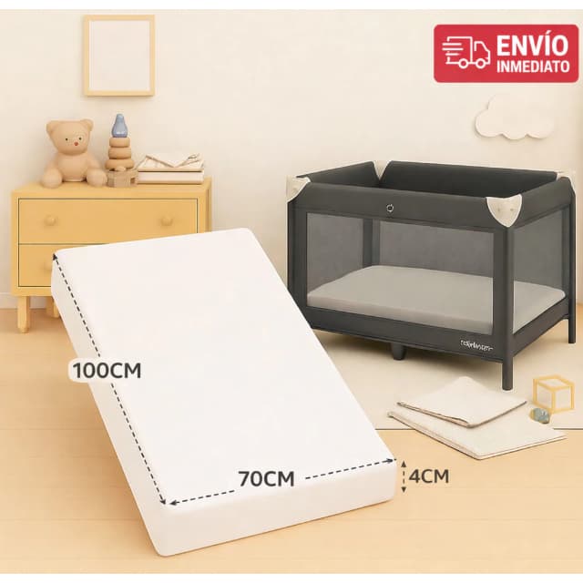 Colchonete Desmontável E Dobrável Para Berço 100x70 - Com Capa Lavavel - Branco Camping