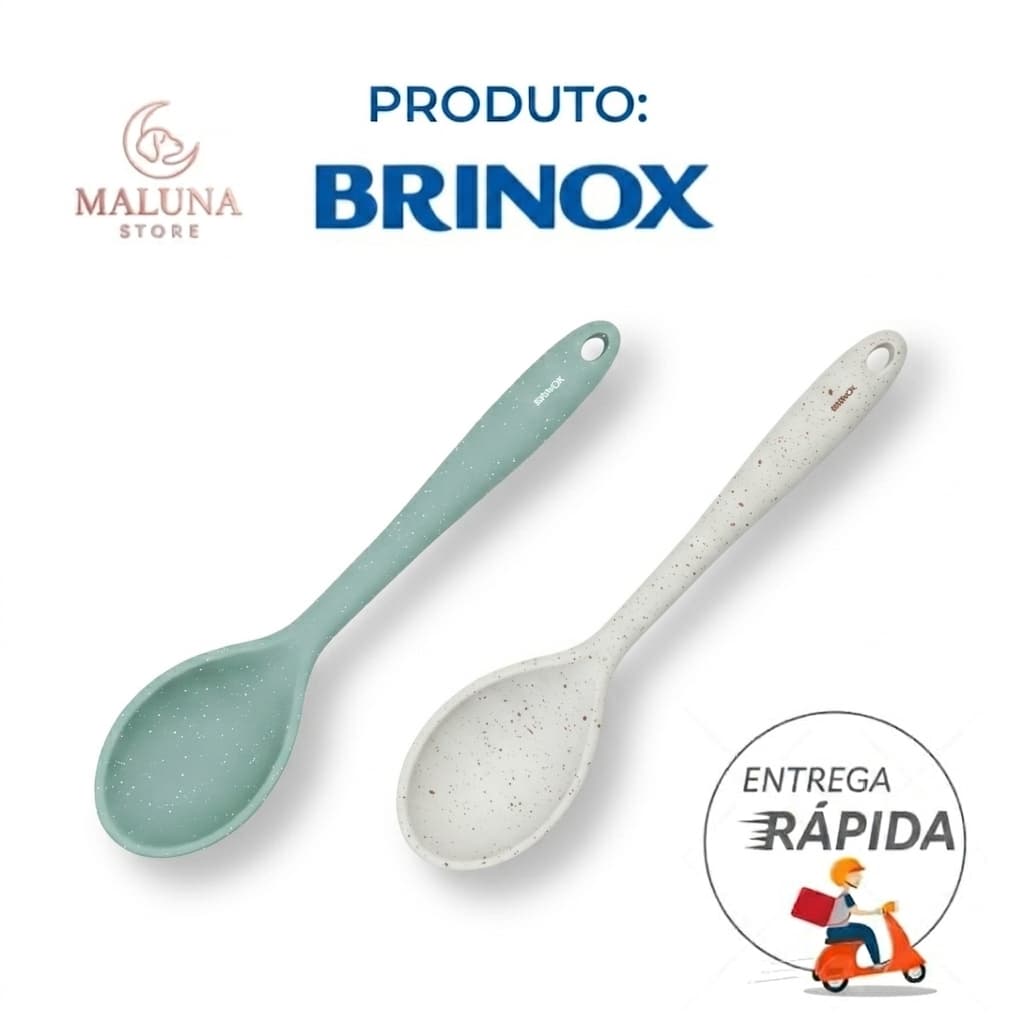 Colher de Silicone Brinox – Utensílio de Cozinha Antiaderente, Resistente ao calor e Durabilidade