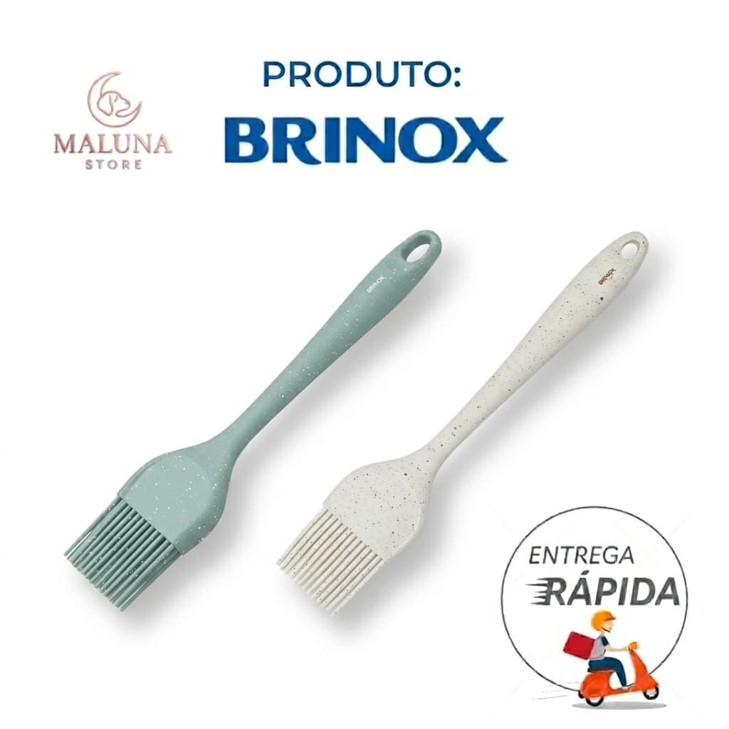 Pincel de Silicone Brinox Flex 28cm - Vanilla - Perfeito Para Untar Formas