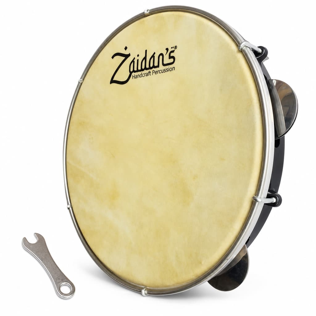 Pandeiro Pele De Couro Animal Caprino Profissional 10 Polegadas Zaidan's Percussão Samba