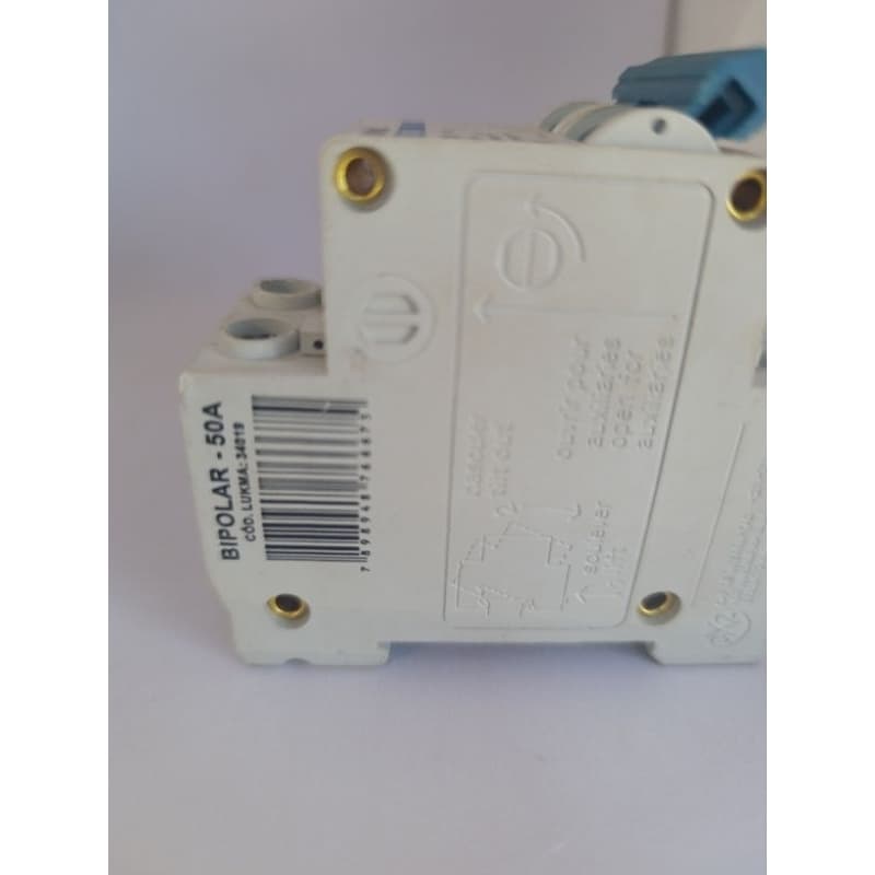 Disjuntor Bipolar Din Curva C 50a Lukma Dz47-63 Original