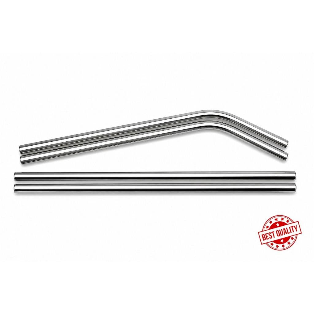 KIT 4 CANUDOS REUTILIZÁVEIS EM AÇO INOX COM CURVOS E RETOS SUSTENTÁVEIS DRINKS