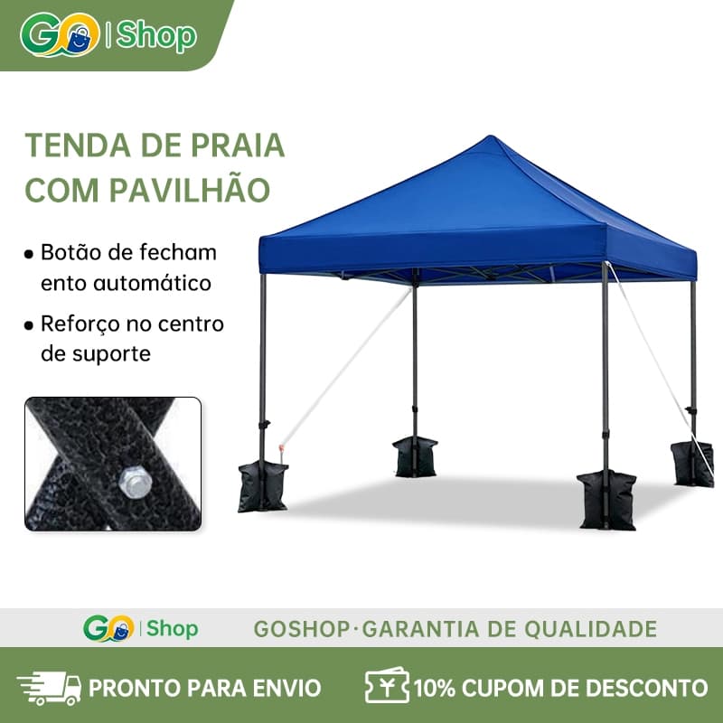 Tenda De Praia Sotiay Gazebo 2 * 2M Metros Proteção UV Lado Aberto