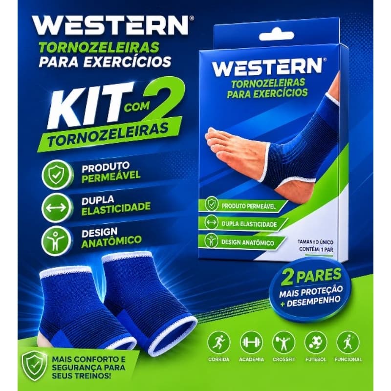 Kit com 2 Tornozeleiras Elásticas para Academia, Corrida, Futebol, Crossfit e Recuperação Articular.