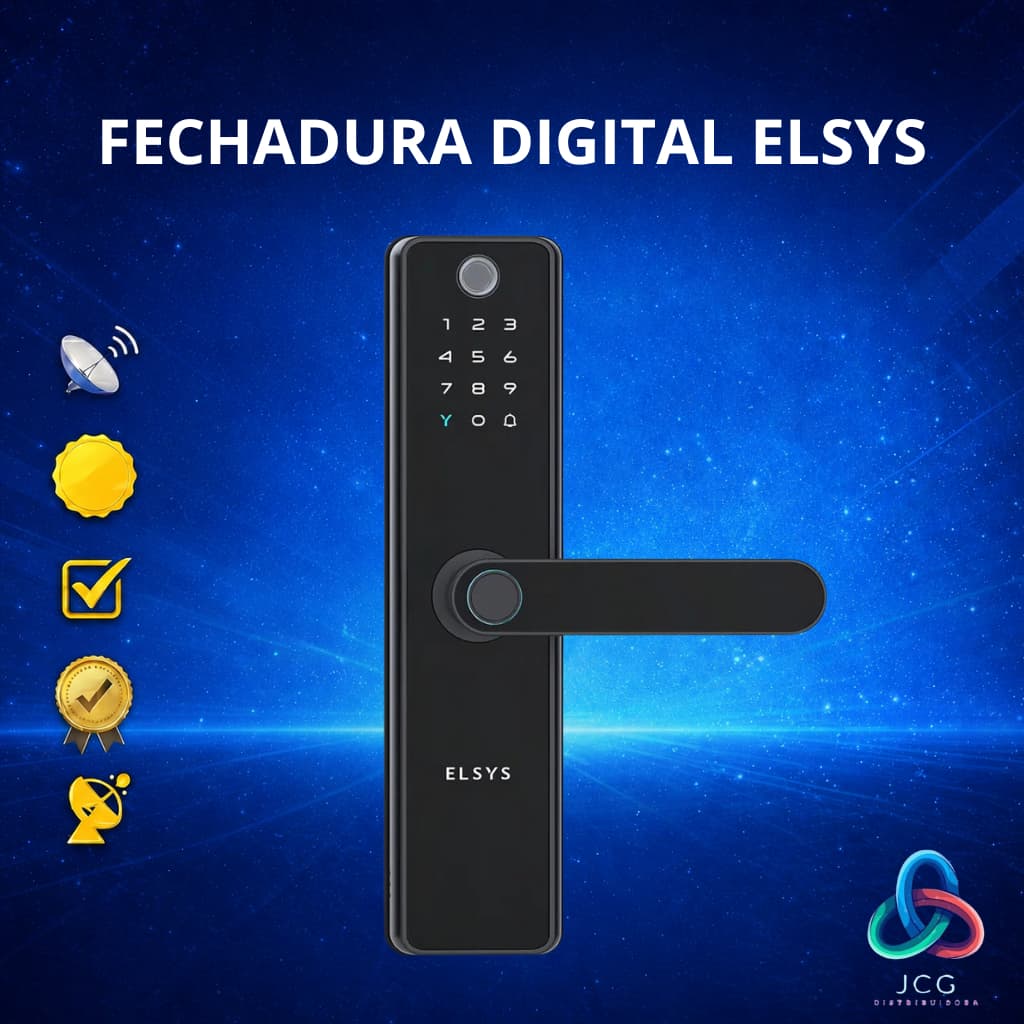 Fechadura Digital De Embutir Esf-de51001 Sax Prata Cor Preta