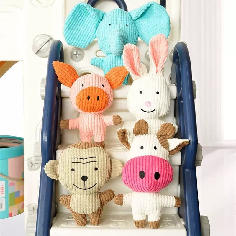 Brinquedo Mordedor de Pelúcia Pet com Som, Bichinhos Fofos Alivia Tédio para Cachorro e Gato