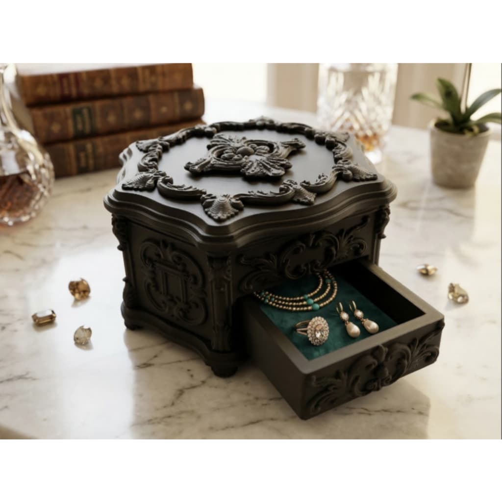 Caixa porta joias gótica, Estilo dark, Gothic decor, Porta acessórios, alternativa, colares, brincos, anéis