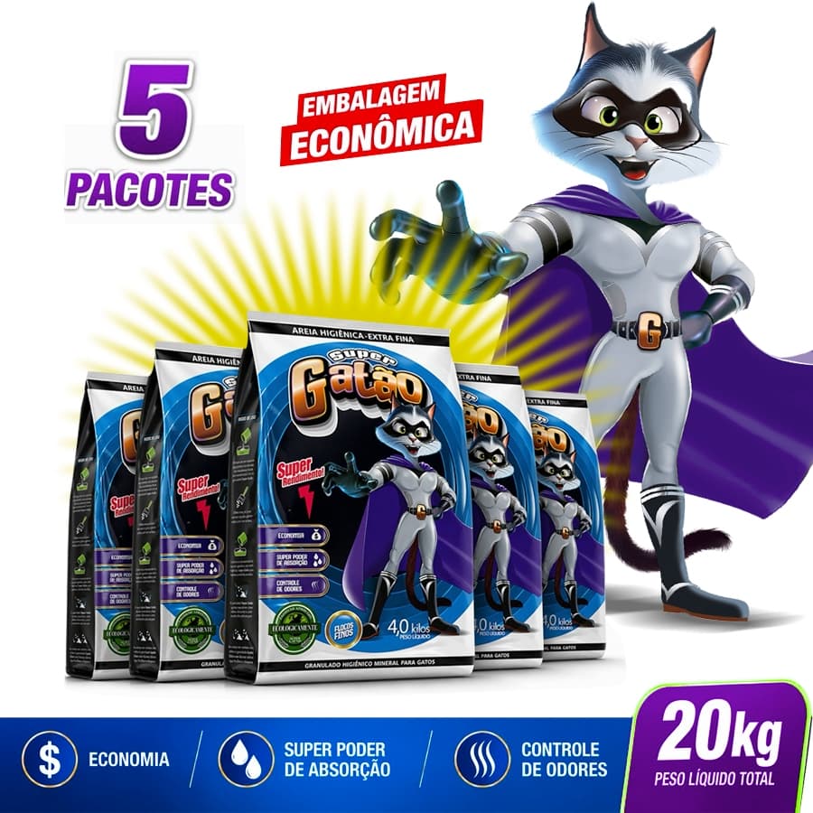 Areia Sanitária Para Gatos Super Gatão Extra Fina Areia Para Gato Argila Barata