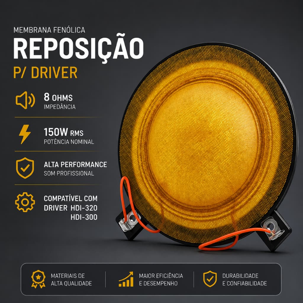 Reparo Para Corneta Hdi 320 Hdi 300 150w Rms 8 Ohms Musicall Som Automotivo Som Profissional Som Residencial