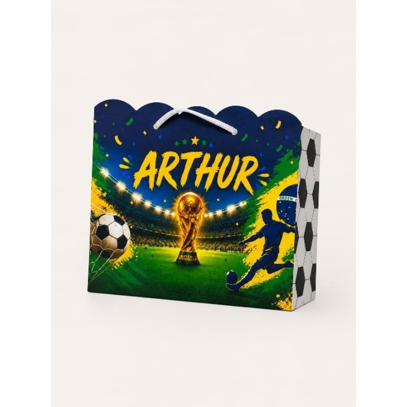 Sacolinha Personalizada Tema Futebol Copa do Mundo - pegue e monte