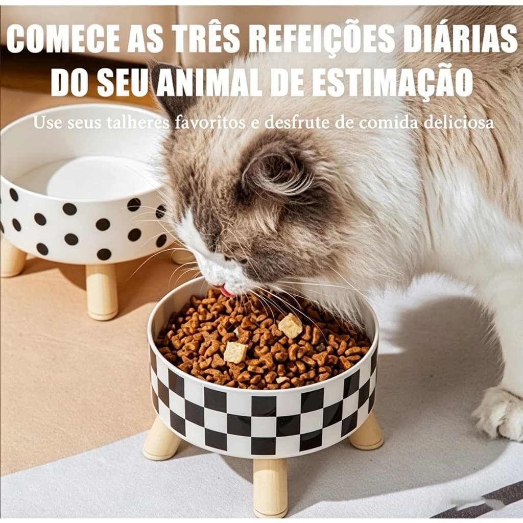 Comedouro Elevado Ergonômico para Cachorros e Gatos Reduz Tensão Cervical Tigela Inox