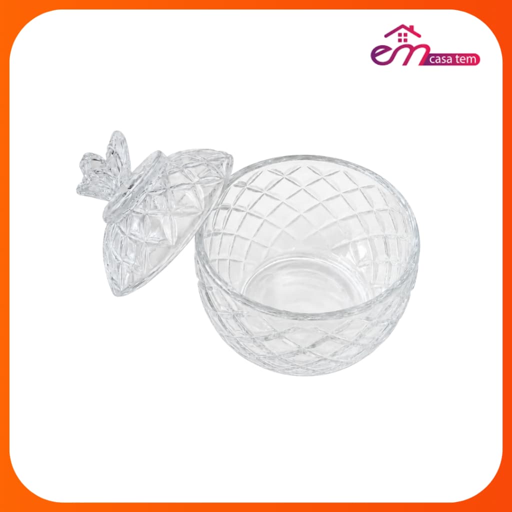 Bomboniere De Vidro Clear Com Tampa Borboleta 240ml  - Em Casa Tem