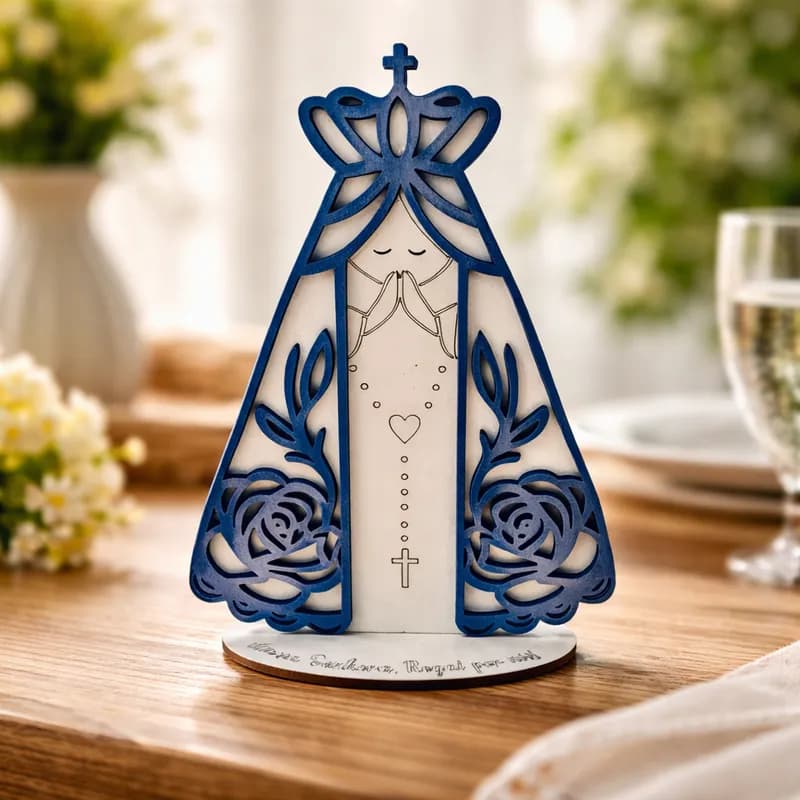 Centro De Mesa Nossa Senhora Aparecida 15cm Mdf - 10 Unidades