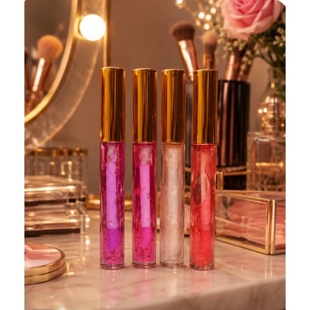 Kit com 4 Lip Oil Gloss Hidratante Raios de Sol Mia Make