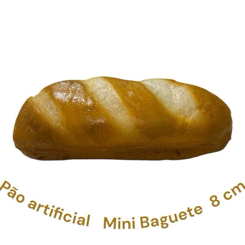 Pão artificial Mini Baguete 8cm decoracao fake