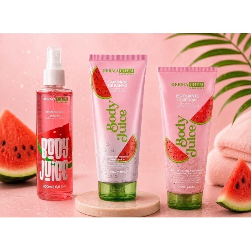 Body Juice Melancia/ Morango/ Maracujá esfoliante sabonete hidratante pele de mulher cheirosa Cuidado corporal Dermachem