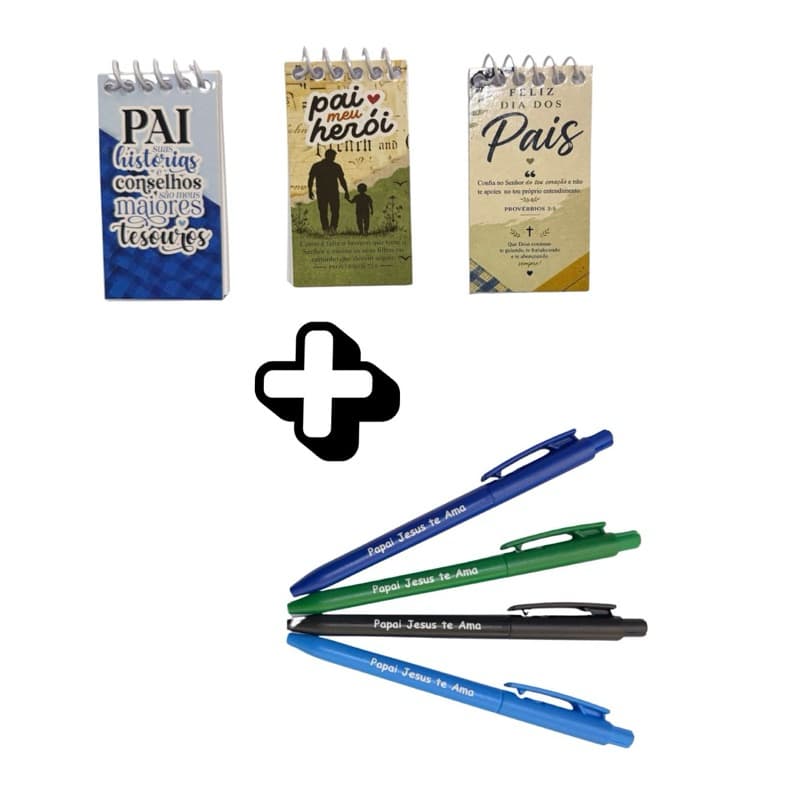 Caderno de bolso mini com caneta Dia dos pais-5kits-Presente para pais