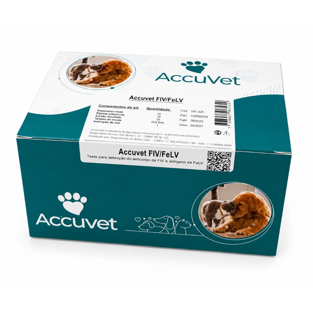Teste Fiv/felv (accuvet) | Caixa Com 10 Un. | Biocon