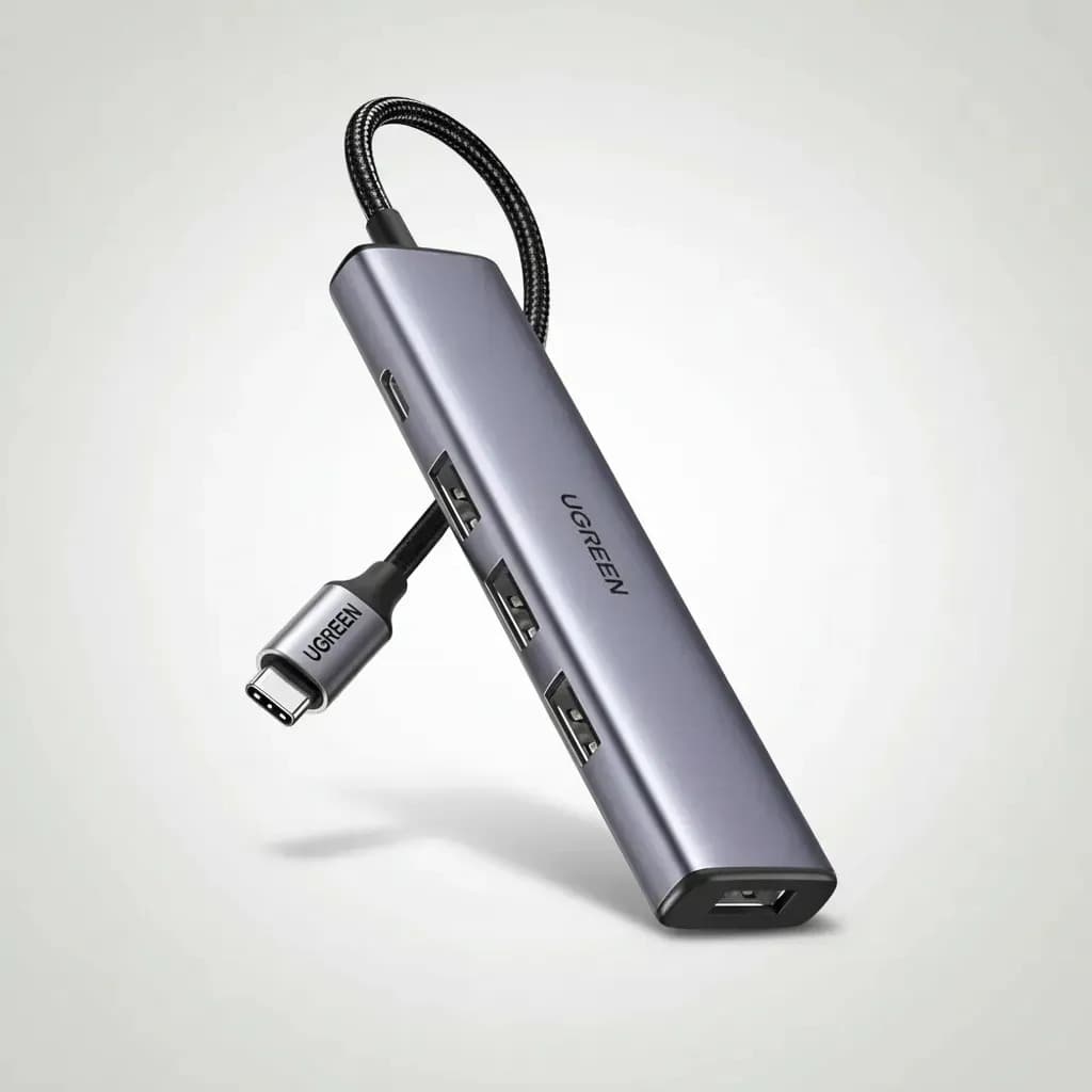 Hub Usb-c Ugreen Cm473 4 Portas Usb 3.0 Adaptador Otg 5gbps