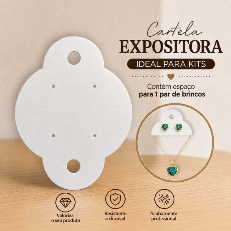 100 Cartelas Tag Redonda para Corrente/Brinco/Pêssego/Colar/Bijuterias/Kit/Conjunto