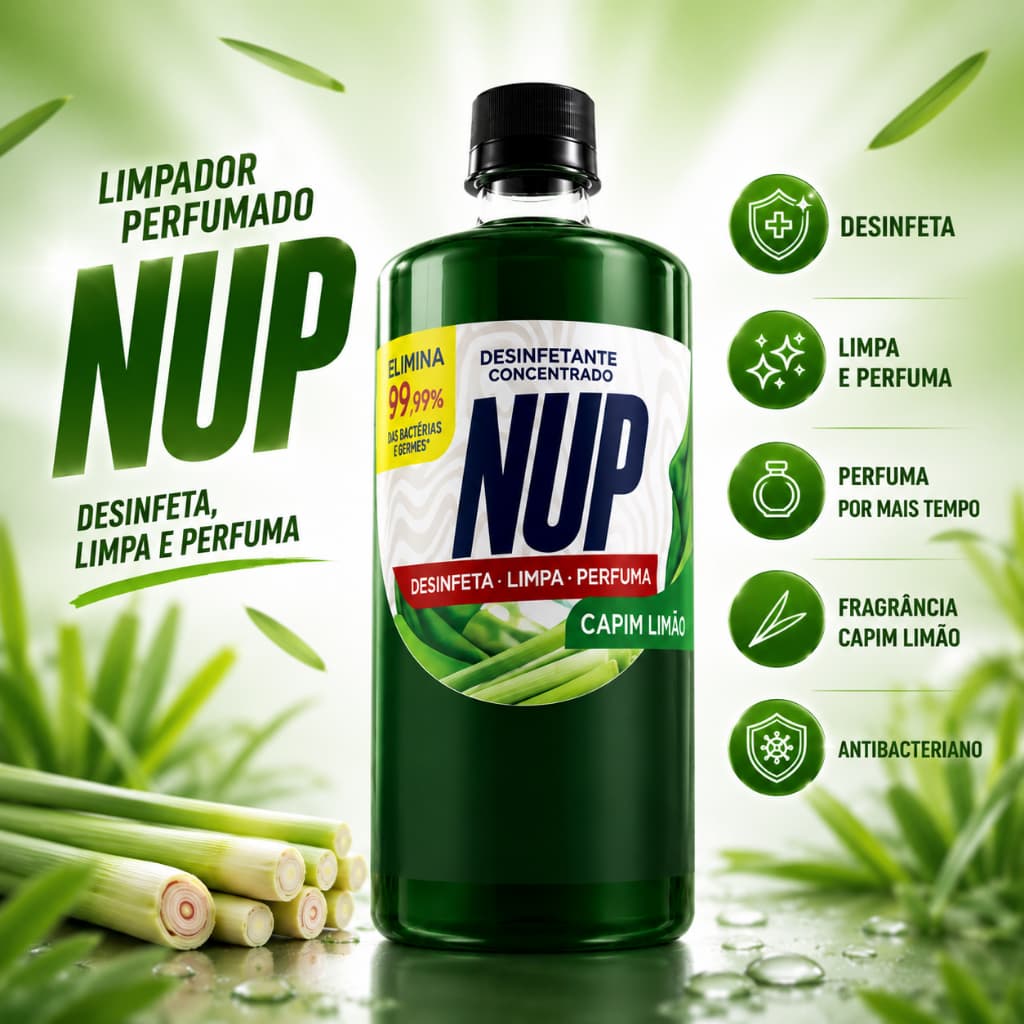 Limpador Perfumado Concentrado NUP Capim-Limao 1L Rende Ate 50L Casa Cheirosa