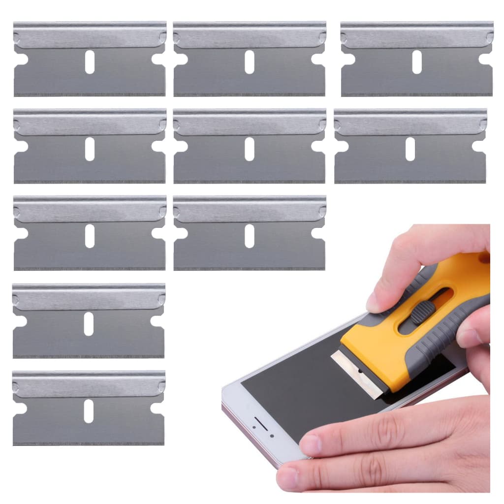 Kit com 10 Lâminas de Aço Carbono Profissional para Raspador Ratinho