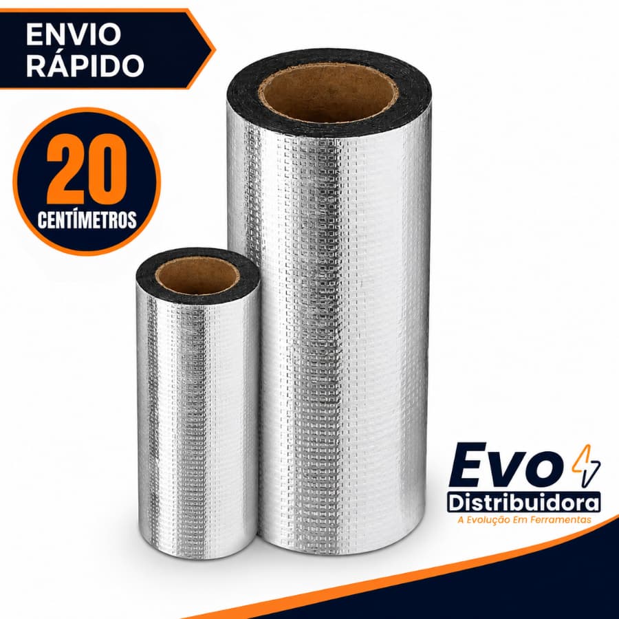 Fita Asfáltica Impermeável 20CMx10M  Manta Adesiva Para Reparos, Rufo, Calha Telhado