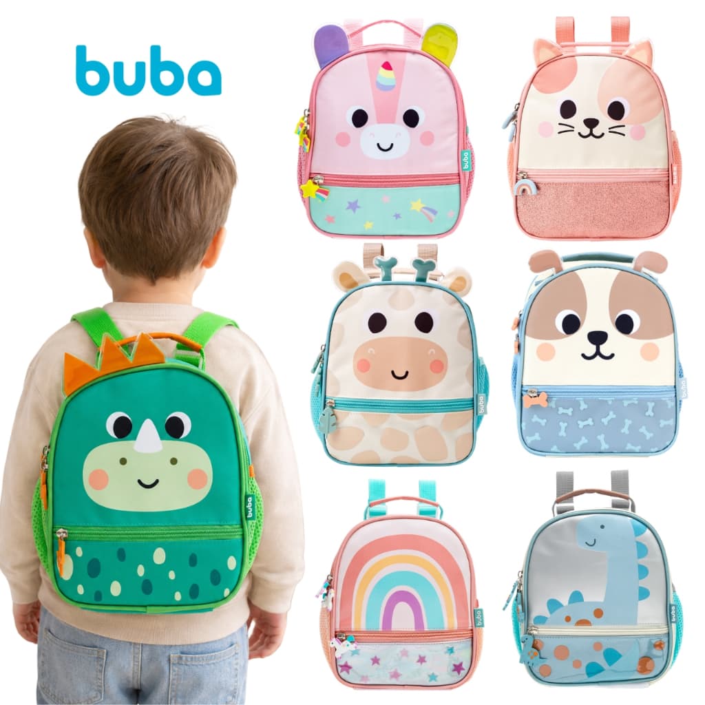 Lancheira Térmica Infantil Escolar Grande Buba Lancheira Infantil Menino Bebe Passeio Unicórnio Dinossauro Lancheira
