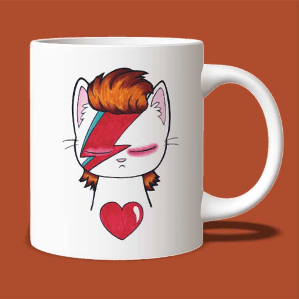 Caneca de Cerâmica Bowie Cat 325 ml