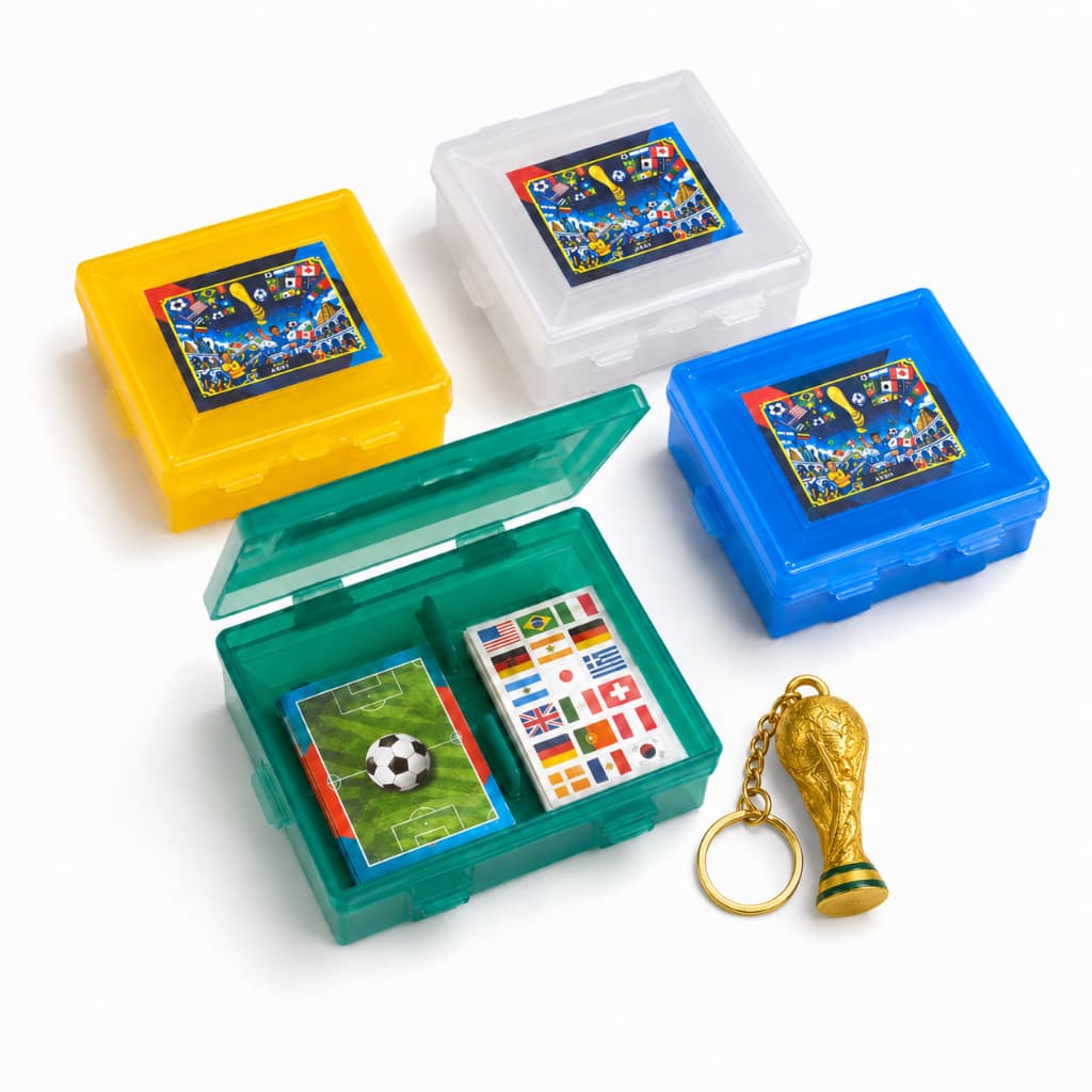 Case Porta Figurinhas de Futebol em PVC Resistente Estojo Cartas Colecionáveis com Chaveiro