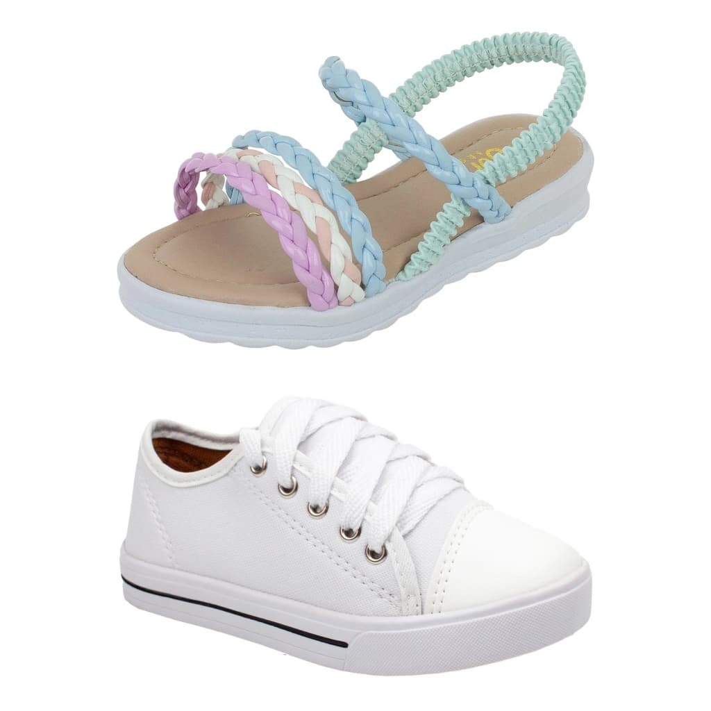 Kit  Tenis e Sandalia Meninas Feminina Linha Premium