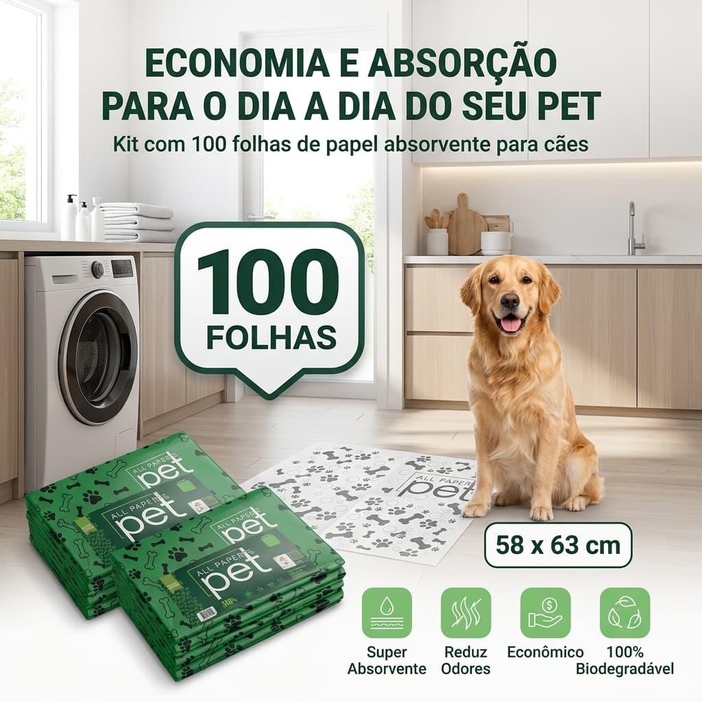 Jornal Pet Higiênico 50/100/150/200 Folhas Biodegradável Atóxico Não Mancha Treinamento Xixi Filhote