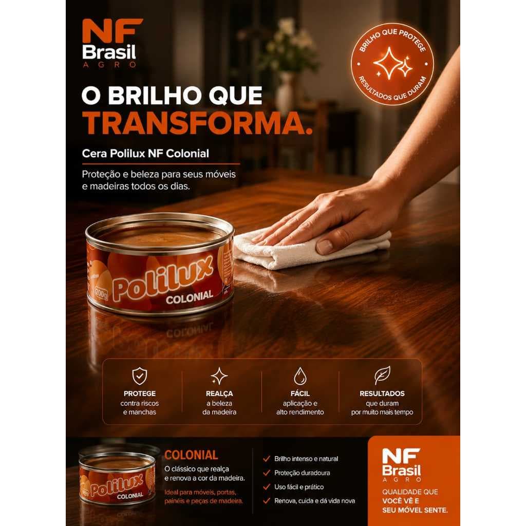 Cera Em Pasta Para Móveis De Madeira Polilux Colonial