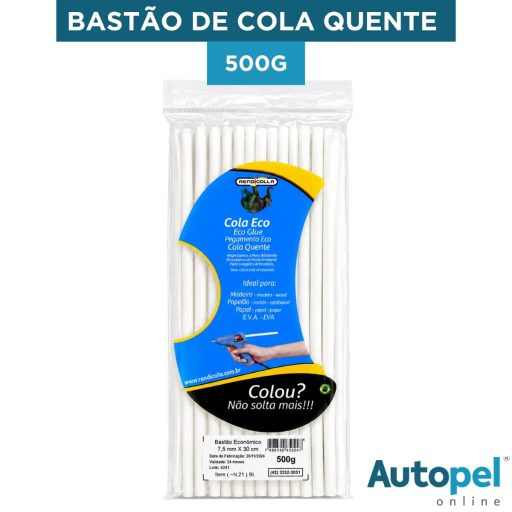 500g Refil De Cola Quente Bastão Fino Semi Transparente Secagem Rápida