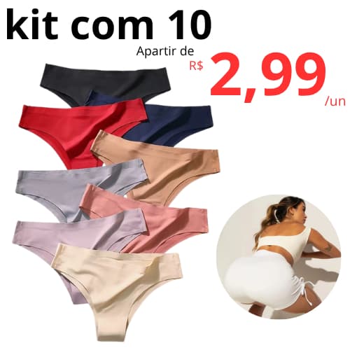 Kit Calcinhas Sem Costura POLIAMIDA TANGA Invisível Corte a Laser Confortável Não Marca na Roupa