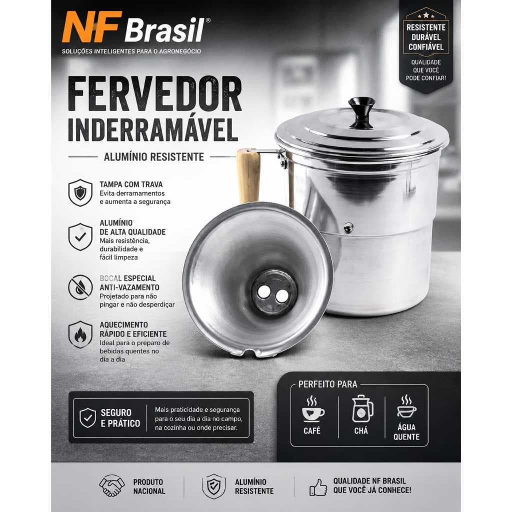 Fervedor 2 Litros De Leite Inderramável Alumínio Polido