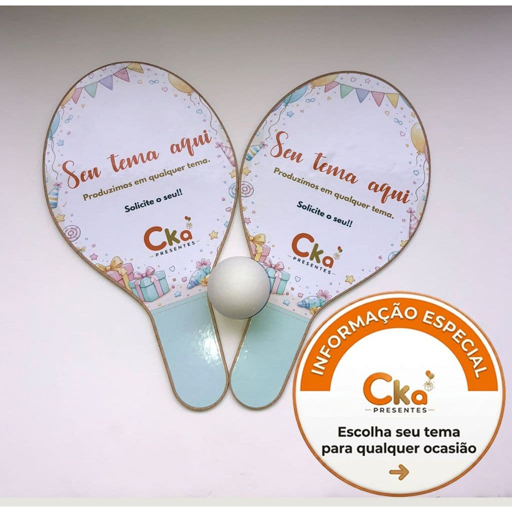 Lembrancinhas para festa infantil -  Raquetes de ping pong -  Personalizadas em MDF, qualquer tema.- 10 kits