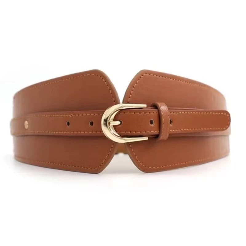 Cinto Elástico Feminino Elegante Retrô Com Fivelas Ajustáveis