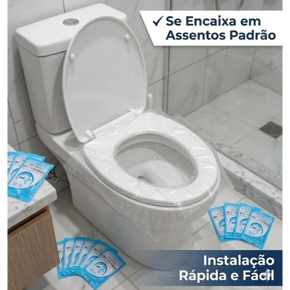 KIT 10 PROTETORES DESCARTÁVEIS PARA ASSENTO SANITÁRIO