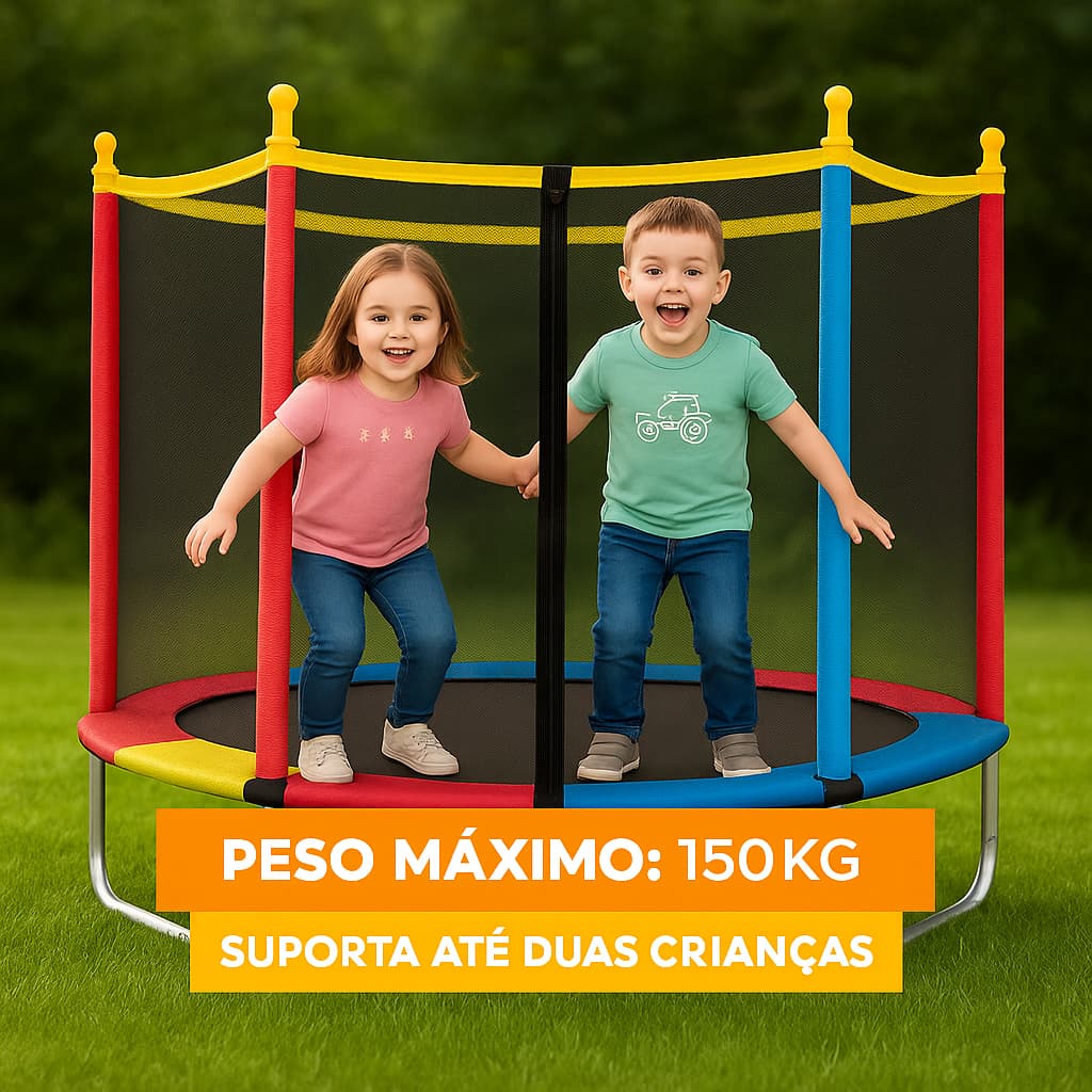 Cama Elástica Pula Pula Infantil Trampolim 1,40m Até 150kg