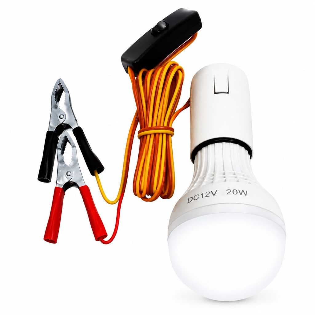 Lâmpada LED 12V Automotiva Com Garra Bateria Emergência Carro Caminhão