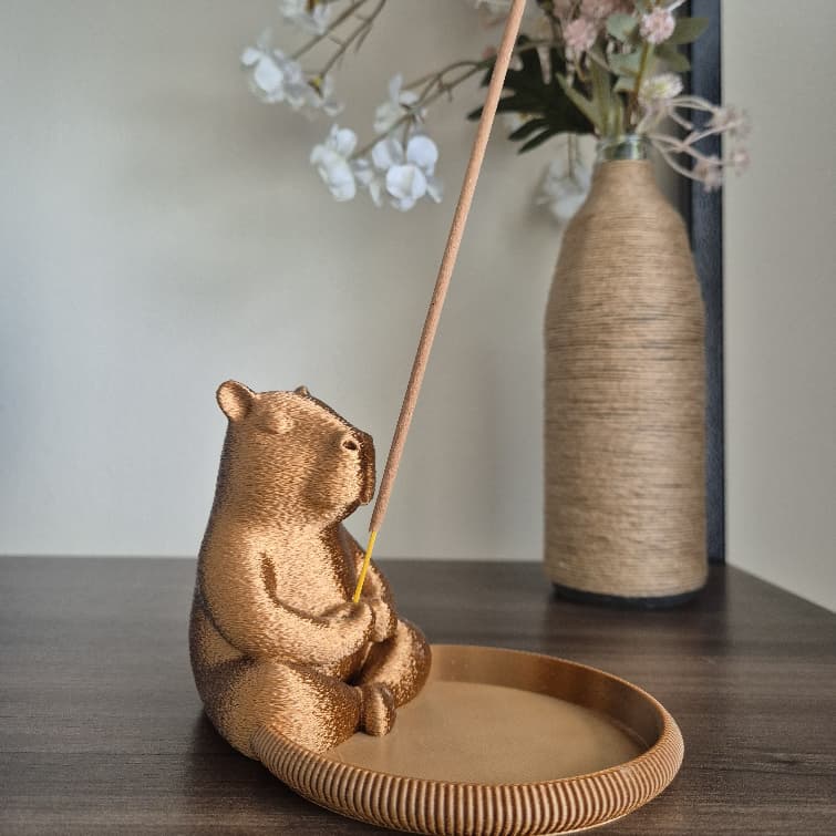 Incensário Capivara Zen Decorativo com Suporte para Vareta e Design Minimalista Aconchegante
